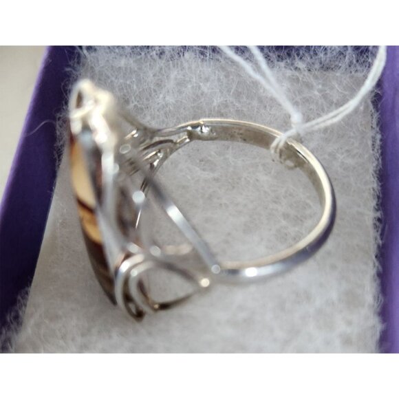Ring Band Montana Agate Silver Stone 25 x 10 mm Size 10  6.3 gr   Jerry Fran Har - Picture 8 of 15